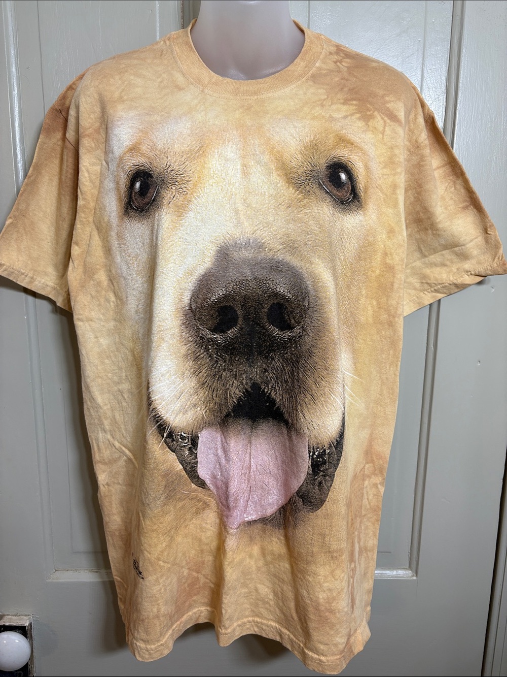 The Mountain Golden Lab or Golden Retriever Face Tee - Tan/Yellow